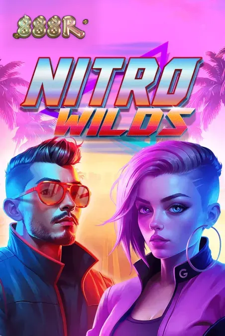 Tampilan visual slot Nitro Wilds dengan nuansa neon dan tema balapan malam hari.